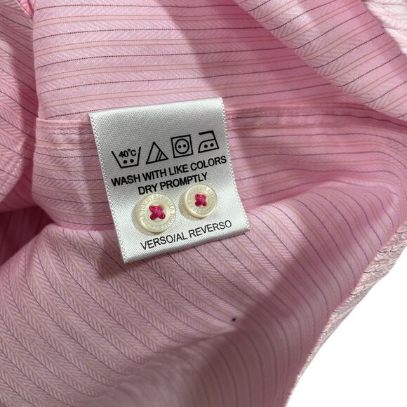 Tommy Bahama 15 1/2 32/33 Long SLeeve Pink Stripped‎ Mens Shirt 100% Cotton - Picture 4 of 6